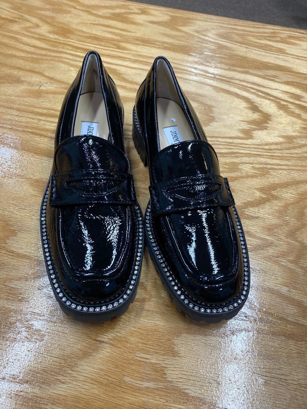 Jimmy Choo Black Patent Deanna 30 Loafers NWOB 
Size 38.5 (L1)